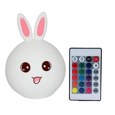 Multicolor Silicone Rabbit LED Night Light Touch Sensor Tap Control