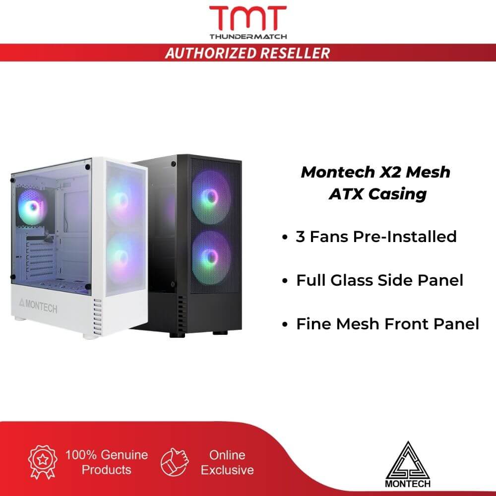 TMT Montech X2 Mesh ATX PC Casing Black /White | Lazada