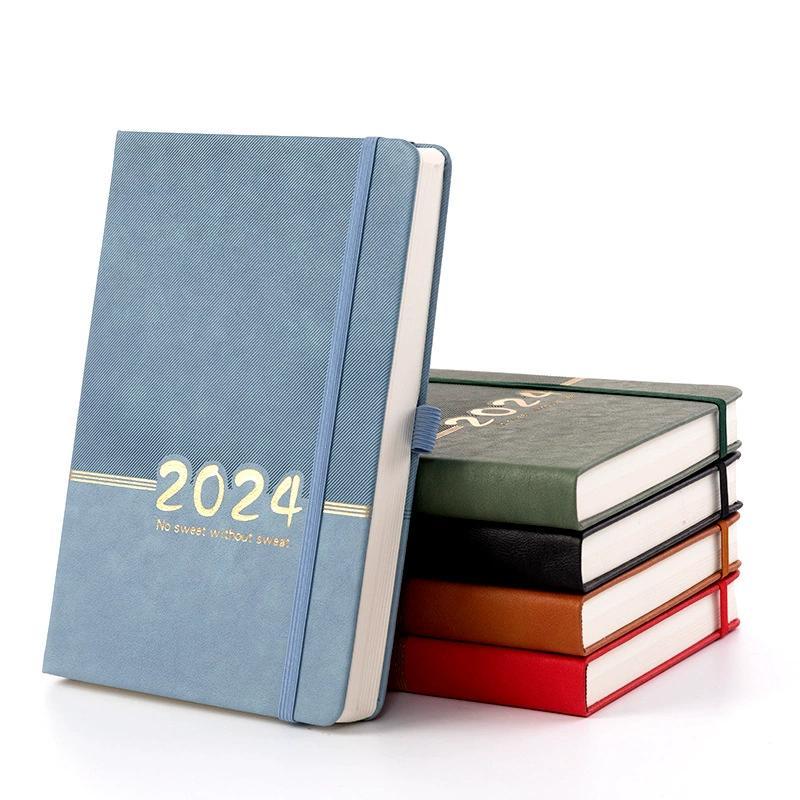 2024 A5 English Agenda Planner Organizer Diary Plan Business Office Notebook Schedule Notepad Simple Journal Sketchbook Plan Student Stationery Supplies