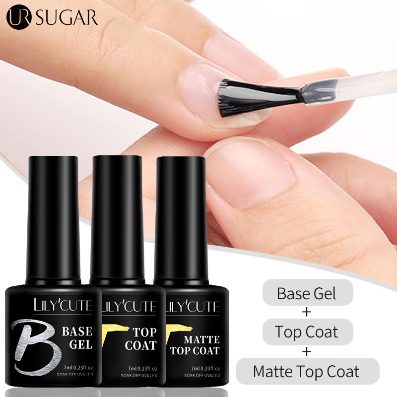 7ml Gel Polish Nail Art Soak Off Base Top Coat Semi Permanent