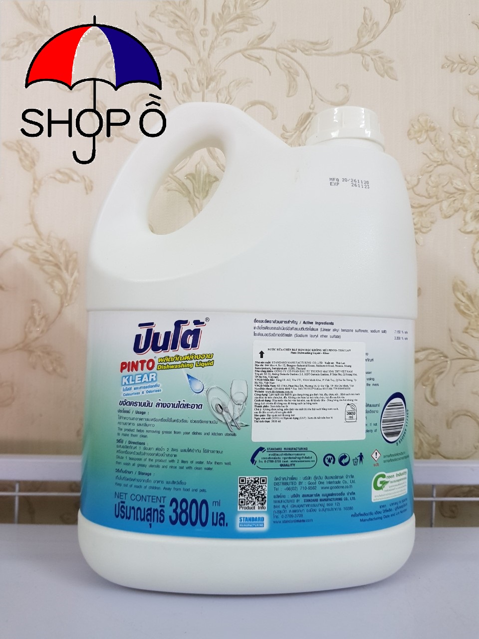 [HCM]Nước rửa chén Pinto Thái 3800ml