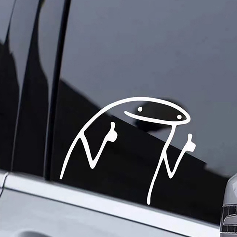 STICK MAN THUMBS UP」MEME SERIES CAR DECAL AUTOMOTIVE DIE-CUT VINYL STICKER GJCUTE. 