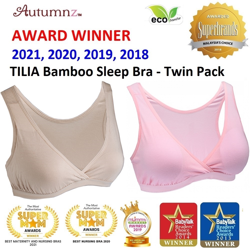 Bamboo Maternity & Nursing Sleep Bras – Twin Pack