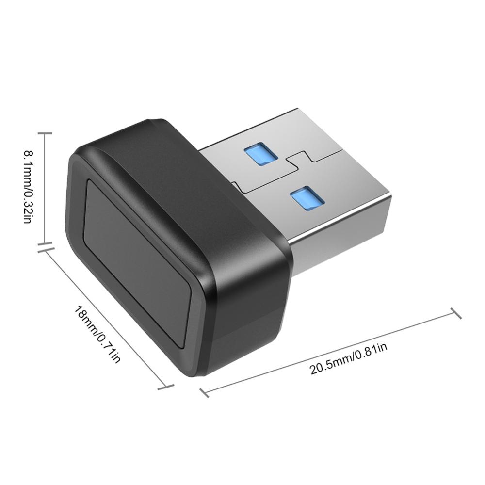 USB Fingerprint Key Reader FIDO U2F Biometric Mini Security Key Dongle Windows Hello Speedy Matching Security Key for PC
