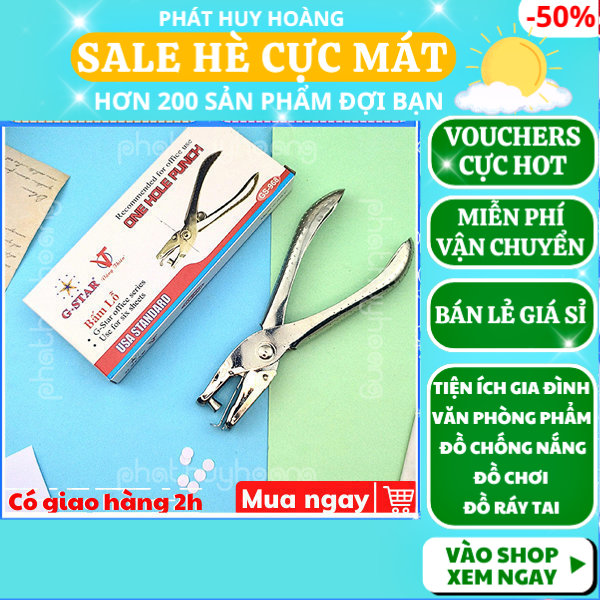 Dụng cụ đục lỗ giấy GS968 Gstar, kiềm đục lỗ giấy đơn chất lượng cao, kẹp đục lỗ cho giấy nhỏ gọn, đục lỗ giấy bằng kim loại giá rẻ, kìm bấm lỗ giấy đơn thủ công, dụng cụ bấm lỗ giấy 10mm, Phát Huy Hoàng