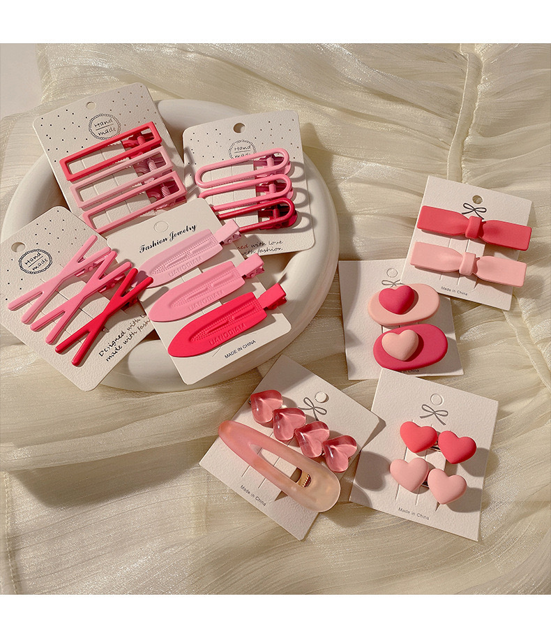 Set kẹp tóc heo hồng 19 món siêu xinh