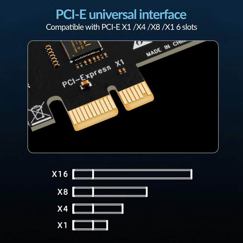 7 Ports USB 3.0 PCI Express Adapter Card USB Expansion Card, PCIe Riser Card for PC, Linux / WindowsXP/ 7/ 8/ 8.1/ 10