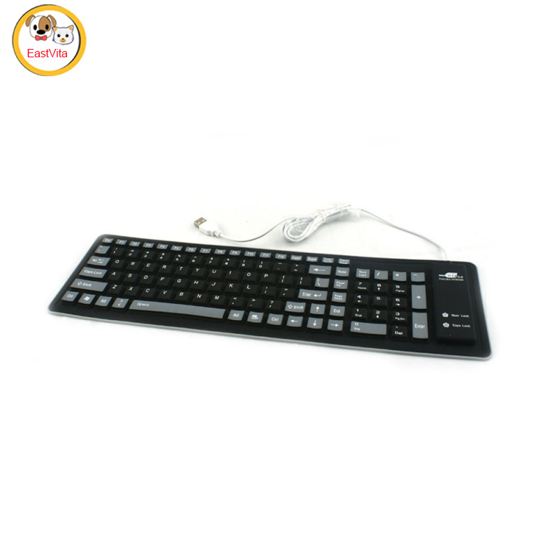 Portable Silent Foldable Silicone Keyboard Usb Flexible Soft Waterproof Roll Up Keyboard For Pc Laptop