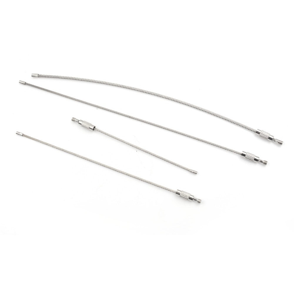 【StyleVoyager】1.5/2mm EDC Keychain Tag Rope Stainless Steel Wire Cable Loop Screw Lock Gadget Ring Key Keyring Circle Camp Hanging Tool. 