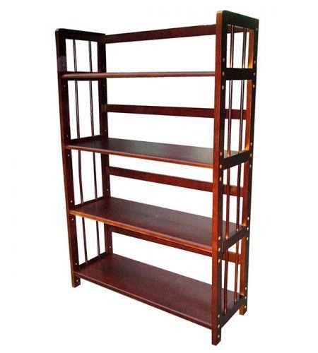 Kệ Sách Gỗ Cao Su 4 Tầng Dài 1M