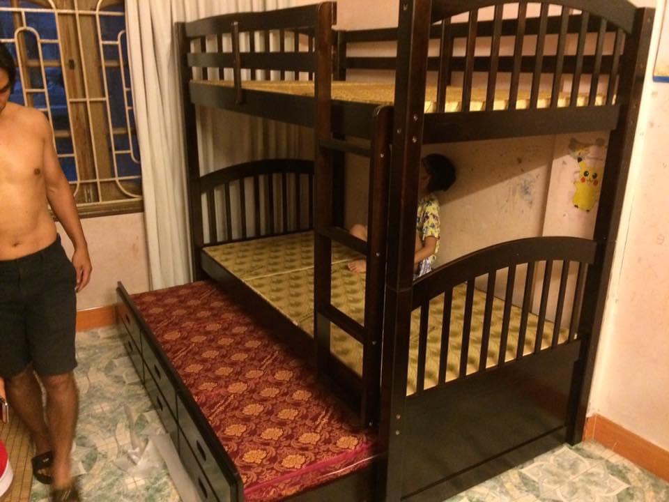 Giường 3 Tầng Sabo- Nâu