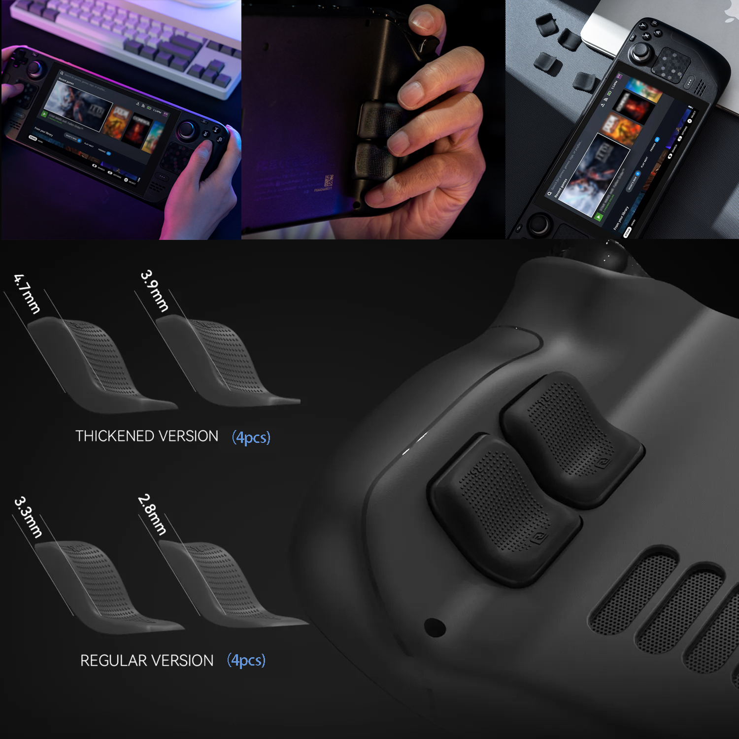 【Limited Stock Available】 Enhancement Back Button Set for Steam Deck with Touchpad Protector Sticker Grip Improvement 8PCSET