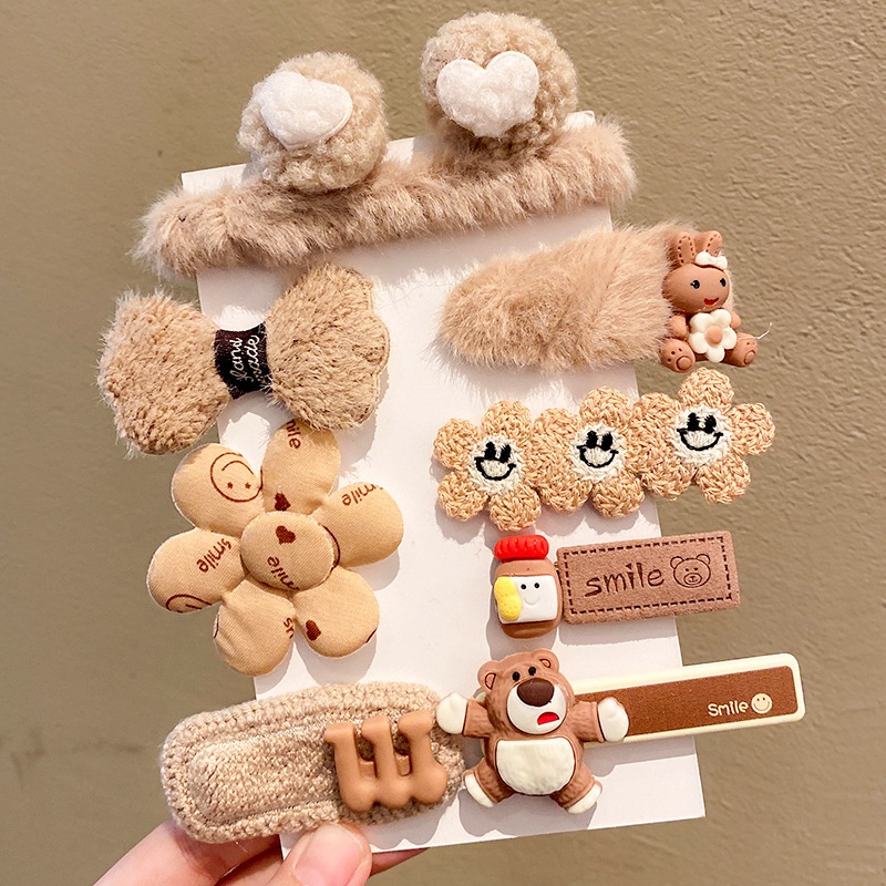 Set 8 kẹp tóc mái tone hồng tiểu thư NOVSET