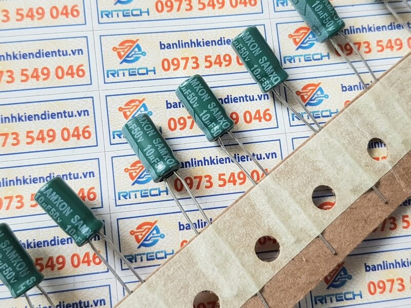 [Combo 20 chiếc] Tụ hóa 10uF – 50V kích thước 5*10mm hãng Samxon