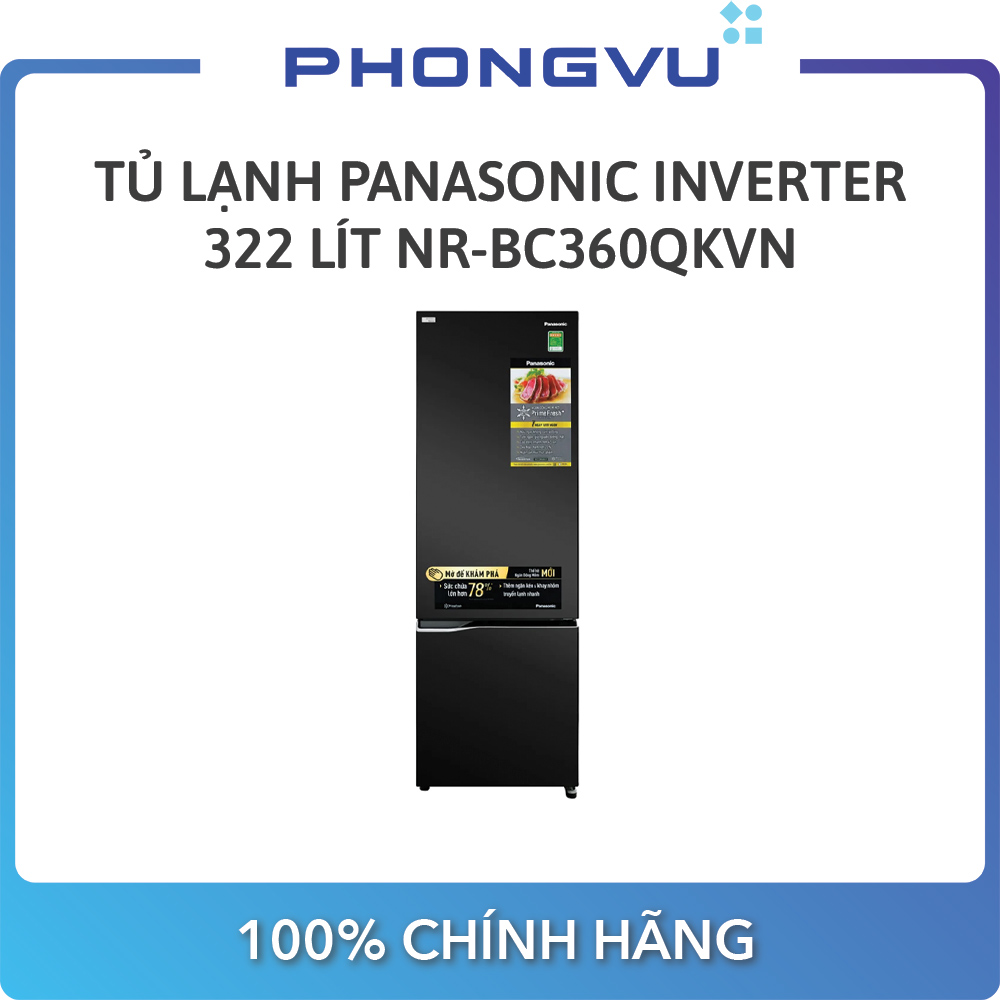 Tủ lạnh Panasonic Inverter 322 lít NR-BC360QKVN – Bảo hành 24 tháng – Miễn phí giao hàng Hà Nội & TP HCM