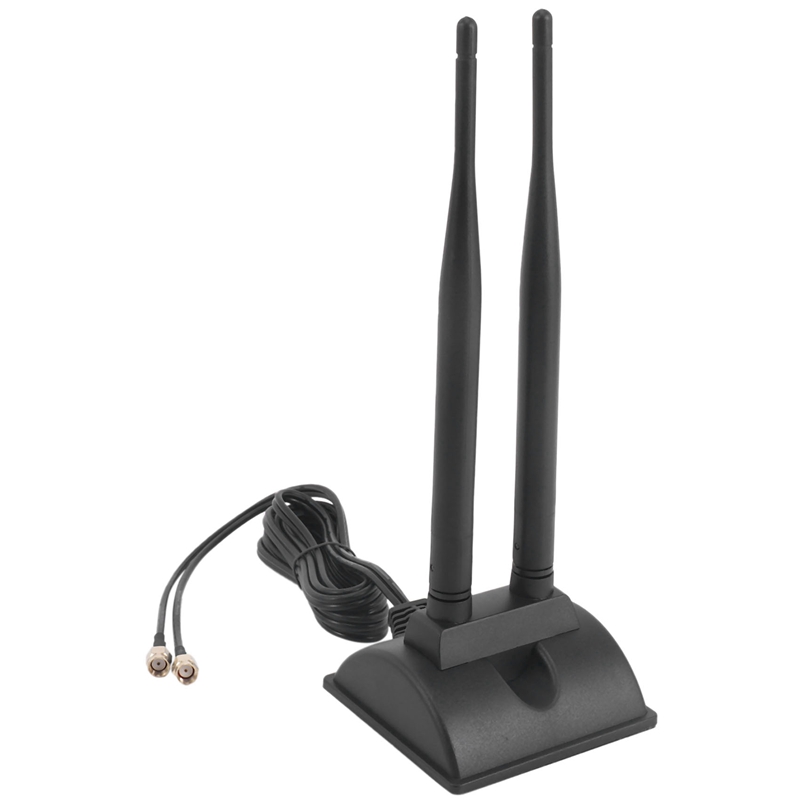 2.4G/5G Dual-Band Antenna with 6.5Ft Extension Cable 6DB Magnetic Base Wireless Network Card WIFI SMA Antenna