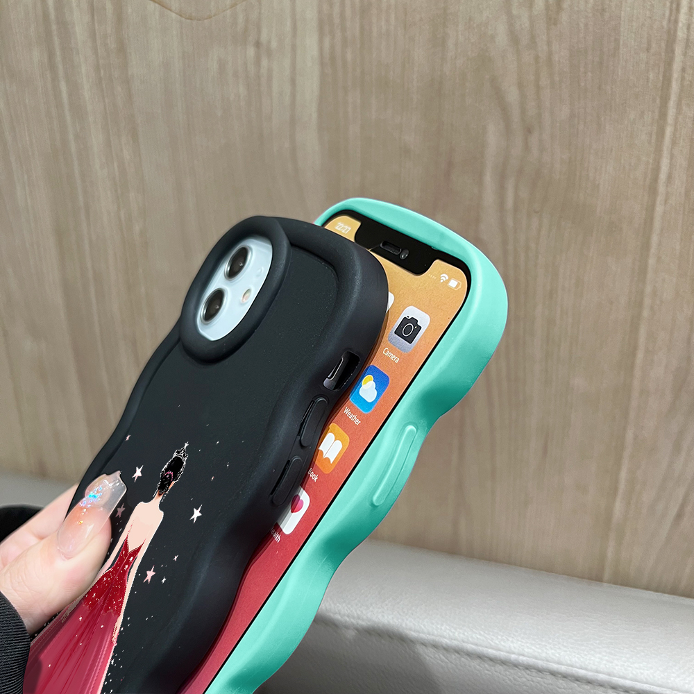 Jizetin for Redmi Note 14 4G 5G Note 14 Pro+ Xiaomi Poco X7 5G Back Cover Crown Girl Macaron Bright Color Wavy Shape Soft Mobile Phone Cases. 