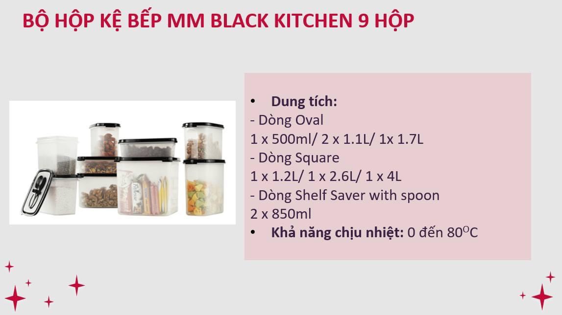 Bộ hộp kệ bếp Modular Mate Black Kitchen (Set 9)