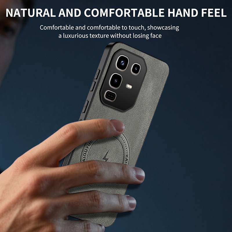 lthmy for Infinix Note 50 Pro Supports Magnetic Wireless Charging Casing Retro Leather Phone Case Protection Shockproof Soft Bumper Cases Back Cover.