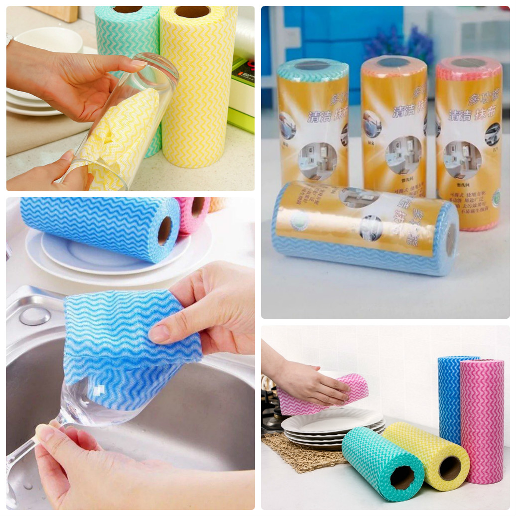 Oil absorbing paper roll-multifunctional kitchen dishcloth-super long reusable washable