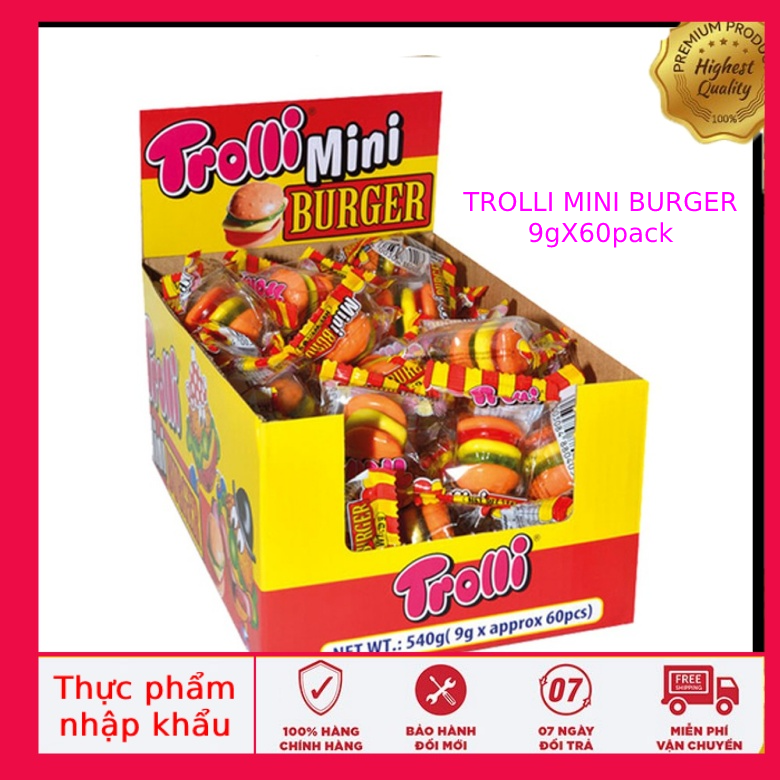 Hộp Kẻo dẻo Trolli mini burger 9gx 60 packs
