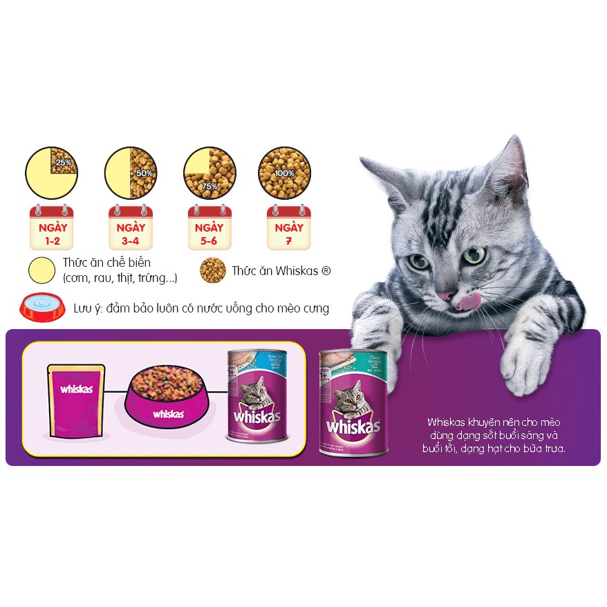 Thức ăn mèo Whiskas vị cá thu túi 85g