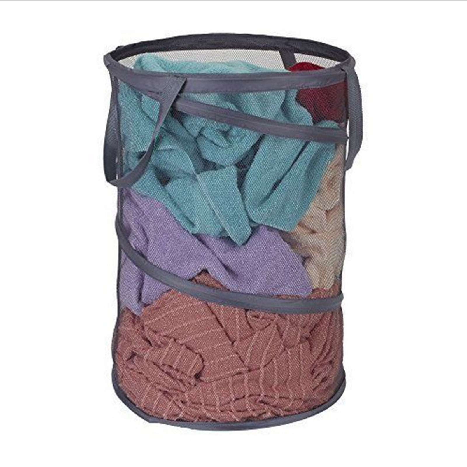 youlianba Dirty Clothes Basket Sturdy Laundry Basket Foldable Mesh Laundry Basket Space-saving Moisture-proof Design with Handle Portable 60l Dirty Clothes Hamper