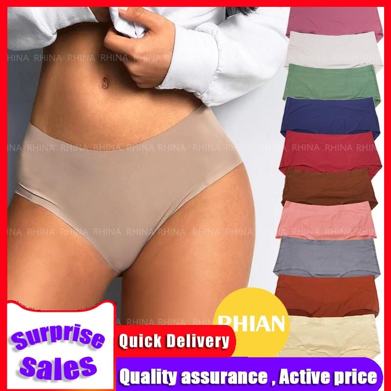 Rhian Plus SIZE M-XXXXL Seamless panty for women ice silk Panties Sexy Mid  Rise ladies underwear