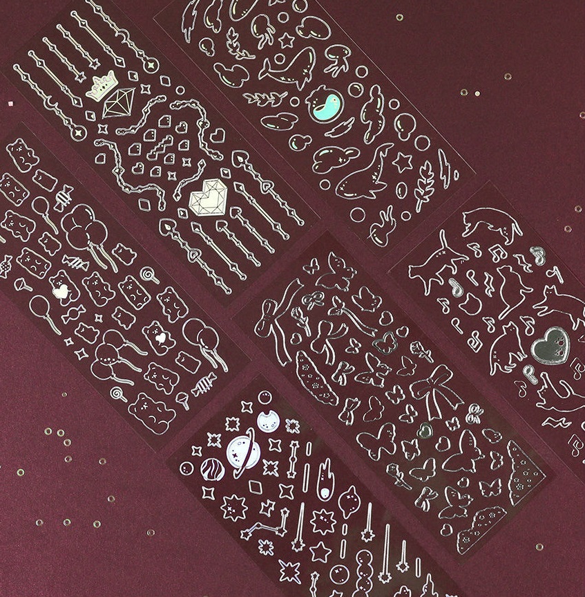 Tấm sticker Hologram, Silver decor toploader, trang trí
