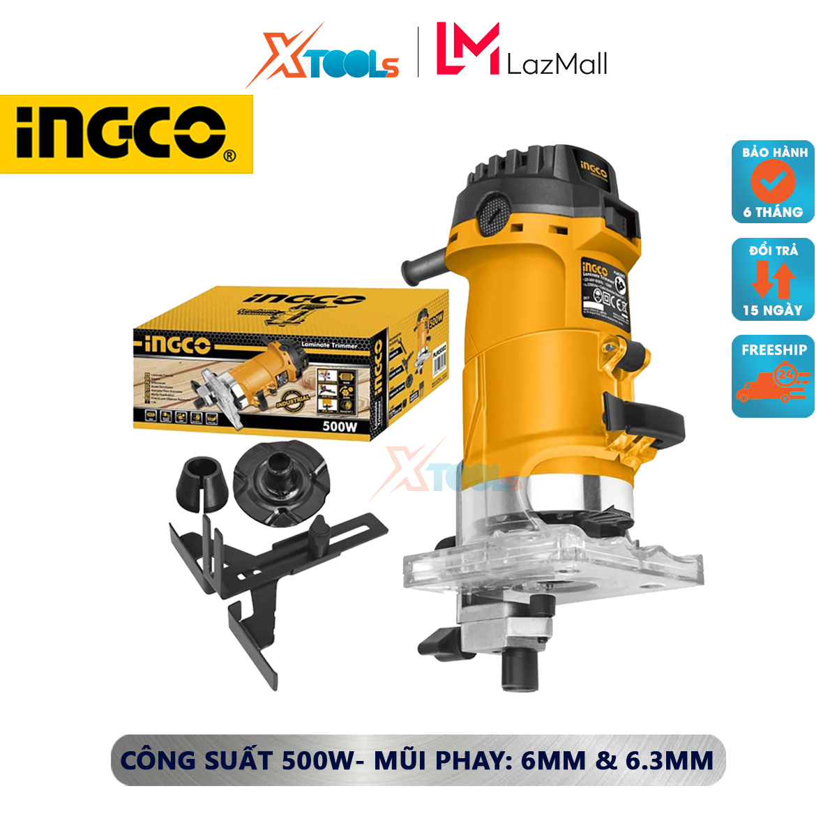 Milling Machine wood cutting edge ingco PLM5002 power 500W | milling machine portable high-grade material high strength, head Mounted nose milling: 33500rpm is used to cut the edge of the, milling groove, the edge… đối with wood and plastic