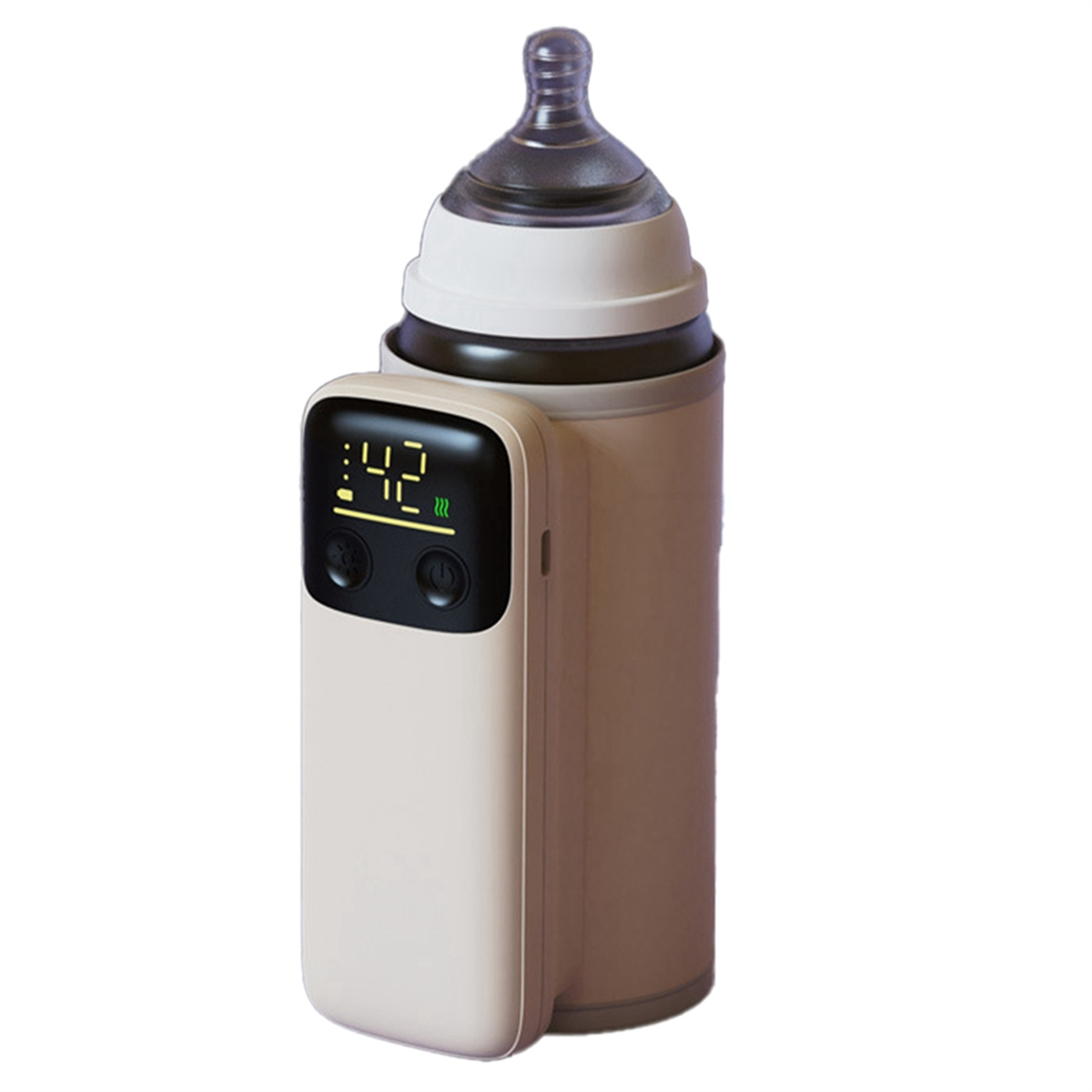 1Set Bottle Heating Jacket 6Levels Adjustment Temperature Display Bottle Heater Portable Baby Bottle Heater 6000Amh C