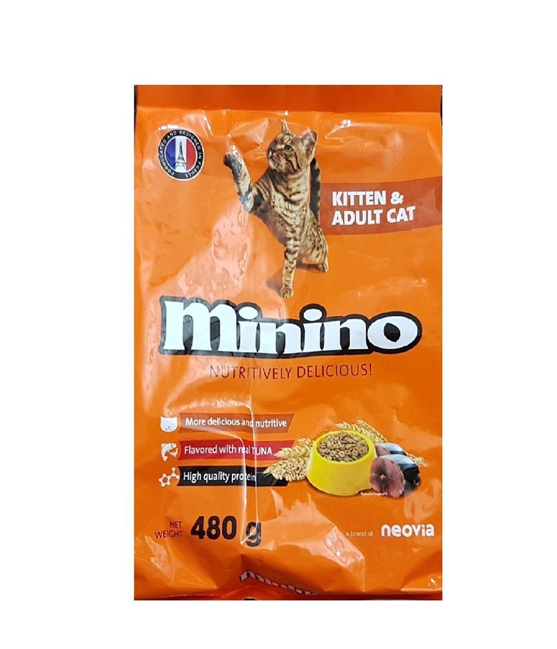 Thức ăn hạt khô cho mèo Minino 480g