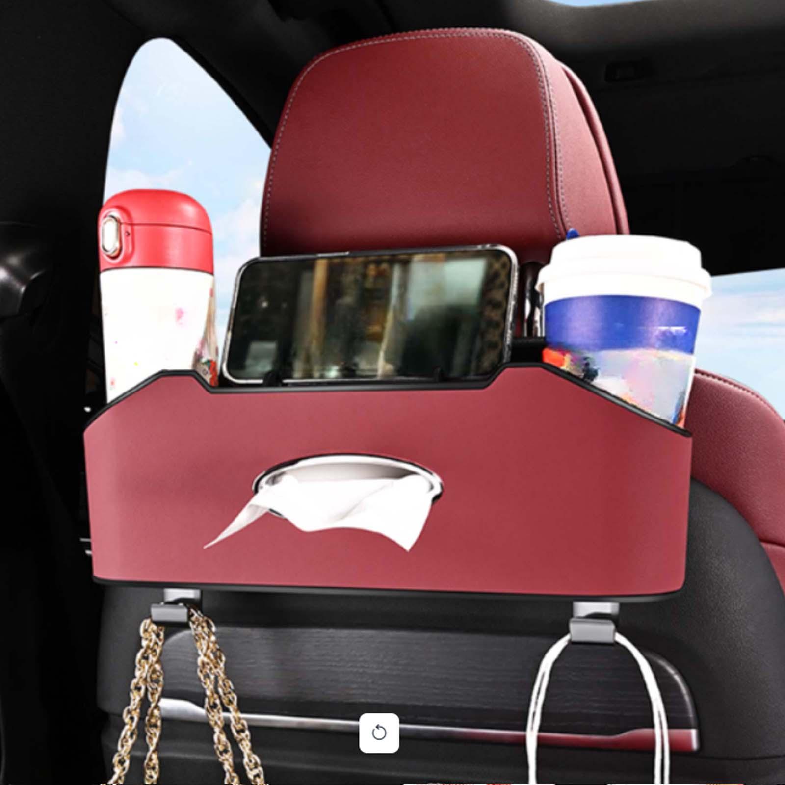 CCAire Seat Back Storage Box Interior Decoration Durable Hooks and Tissue Box Hanging Organizer Car Accessories Car Seat Back Organizer