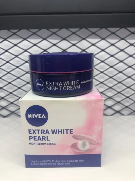 nivea white pearl night serum cream