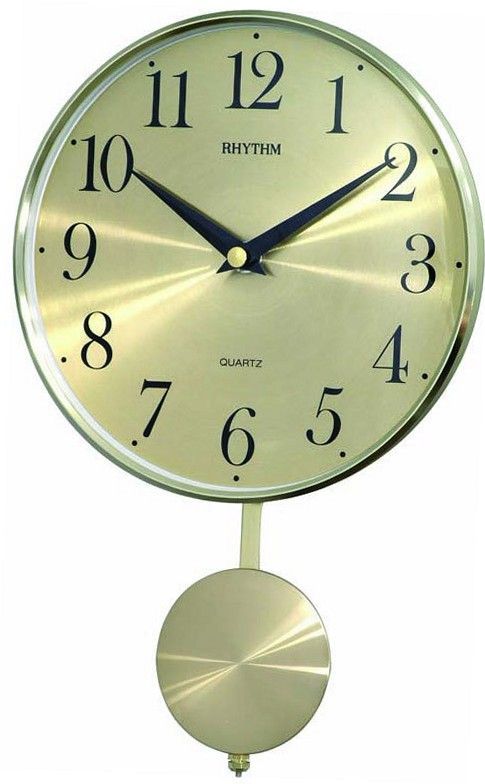 Rhythm Pendulum CMP528NR18 Gold Quartz Analog Wall Clock Home ...