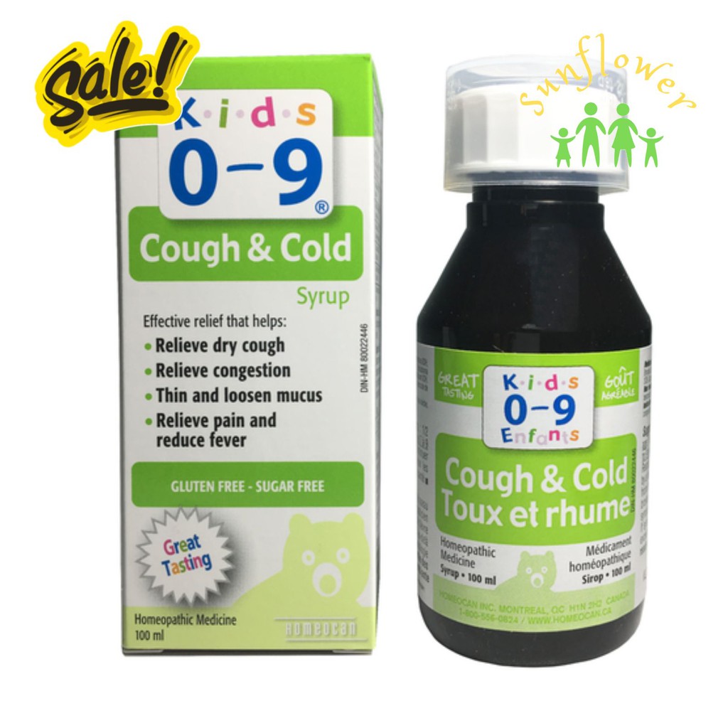 Siro ho và cảm lạnh Cough 0-9 Cold Syrup For Kids 100ml cho bé từ 0 đến 9 tuổi của Canada