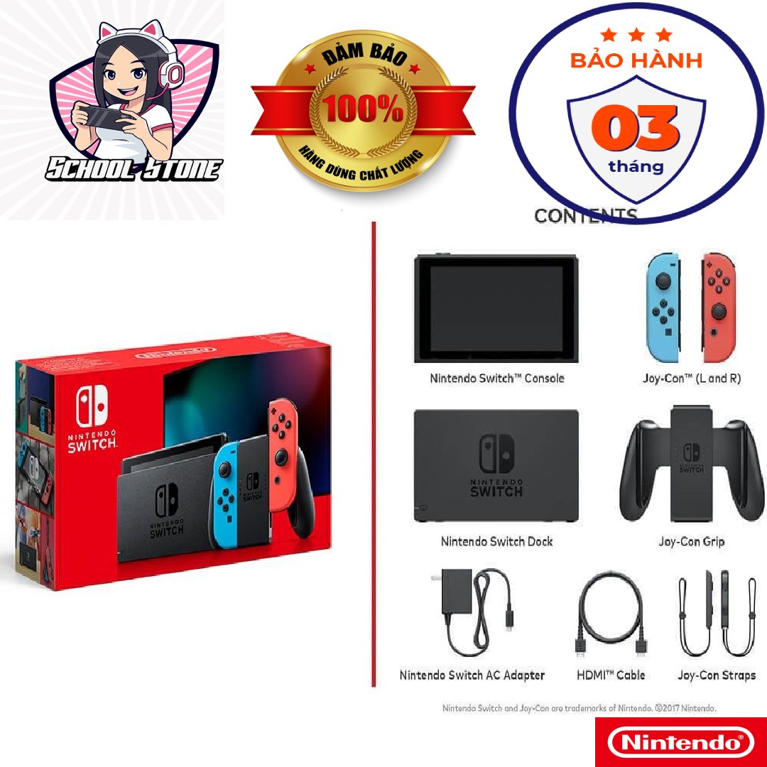 Nintendo Switch V2 NEON FULLBOX LIKENEW + 6 THÁNG BH PHẦN MỀN