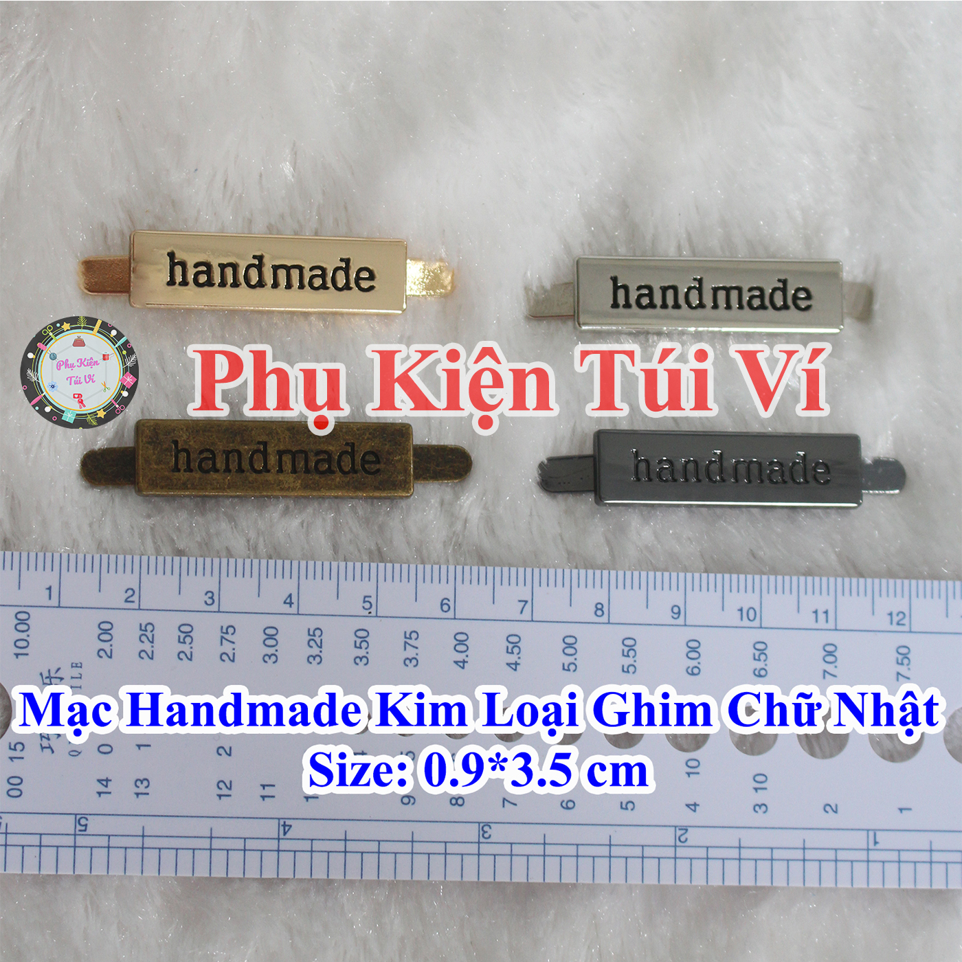 Mạc handmade kim loại ghim chữ nhật (20k/1cái)