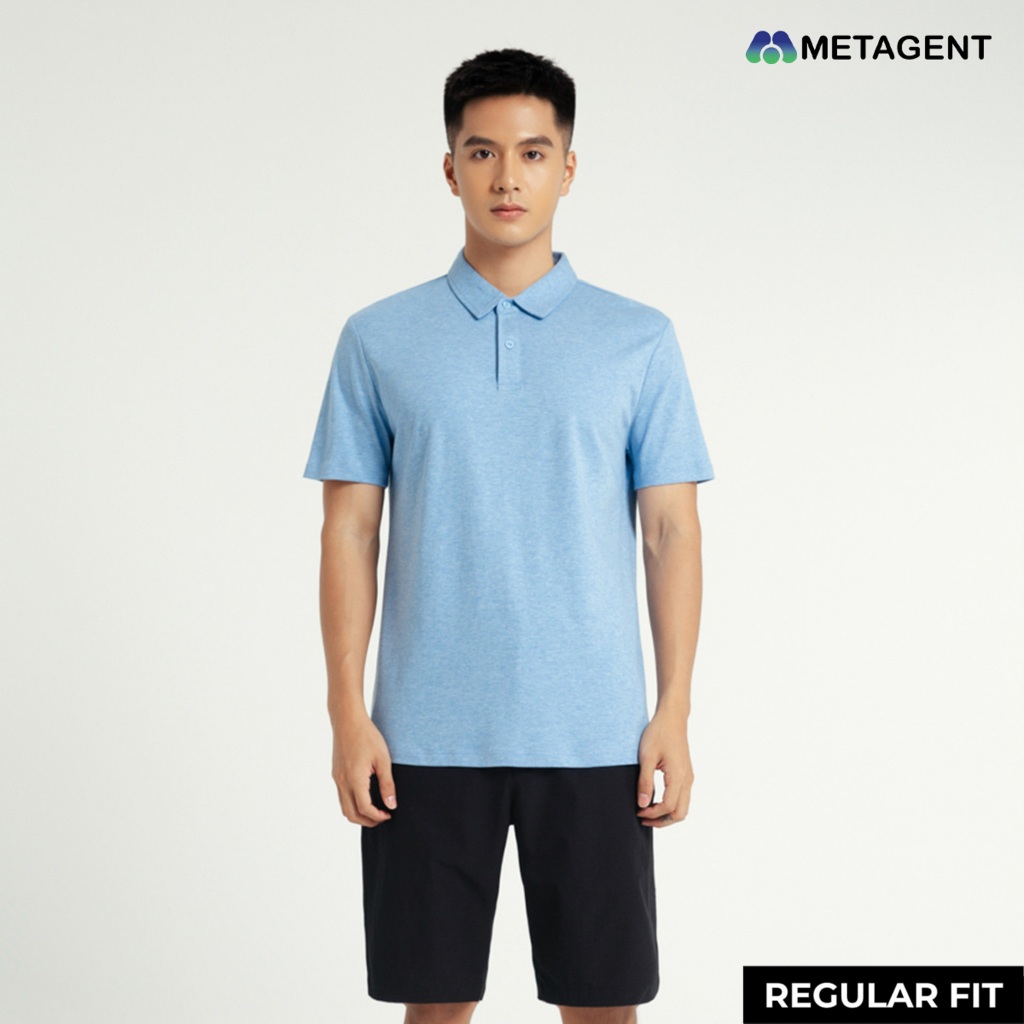 Áo Polo dáng regular fit thun trơn METAGENT MS 57E3413