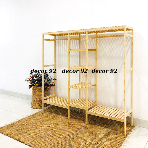 Kệ treo quần áo,tủ treo quần áo( gỗ thông )