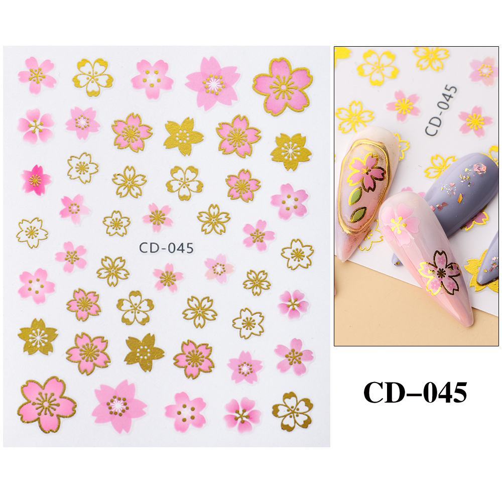 Sticker nail 3d | hoa anh đào tết năm mới | hình dán móng tay
