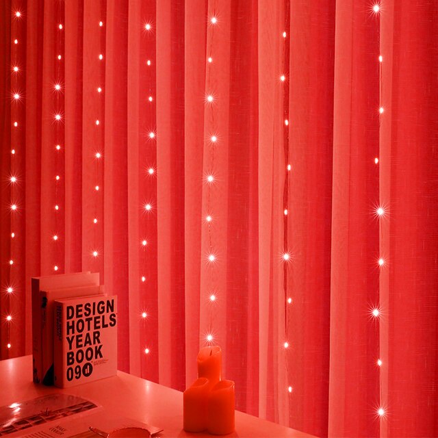LED Curtain String Light with Remote Christmas Decoration Garland Fairy Hanging String Lights New Year Wedding Party 8 Modes