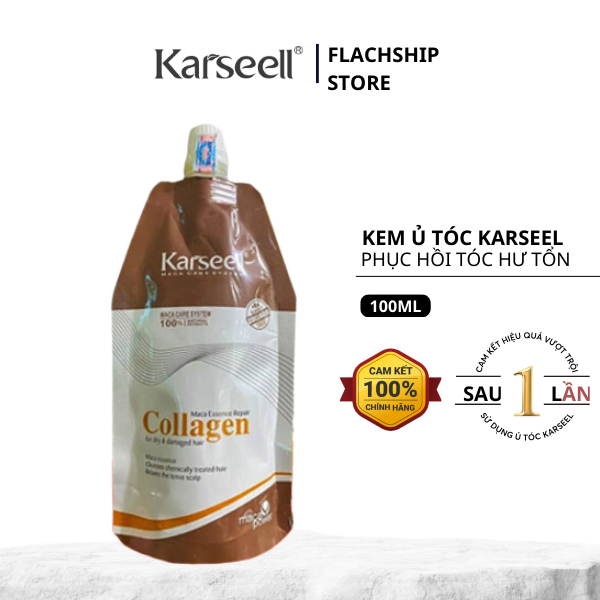 Kem ủ tóc phục hồi siêu mượt Collagen KARSEELL Maca 500ml, tóc đẹp chuẩn salon