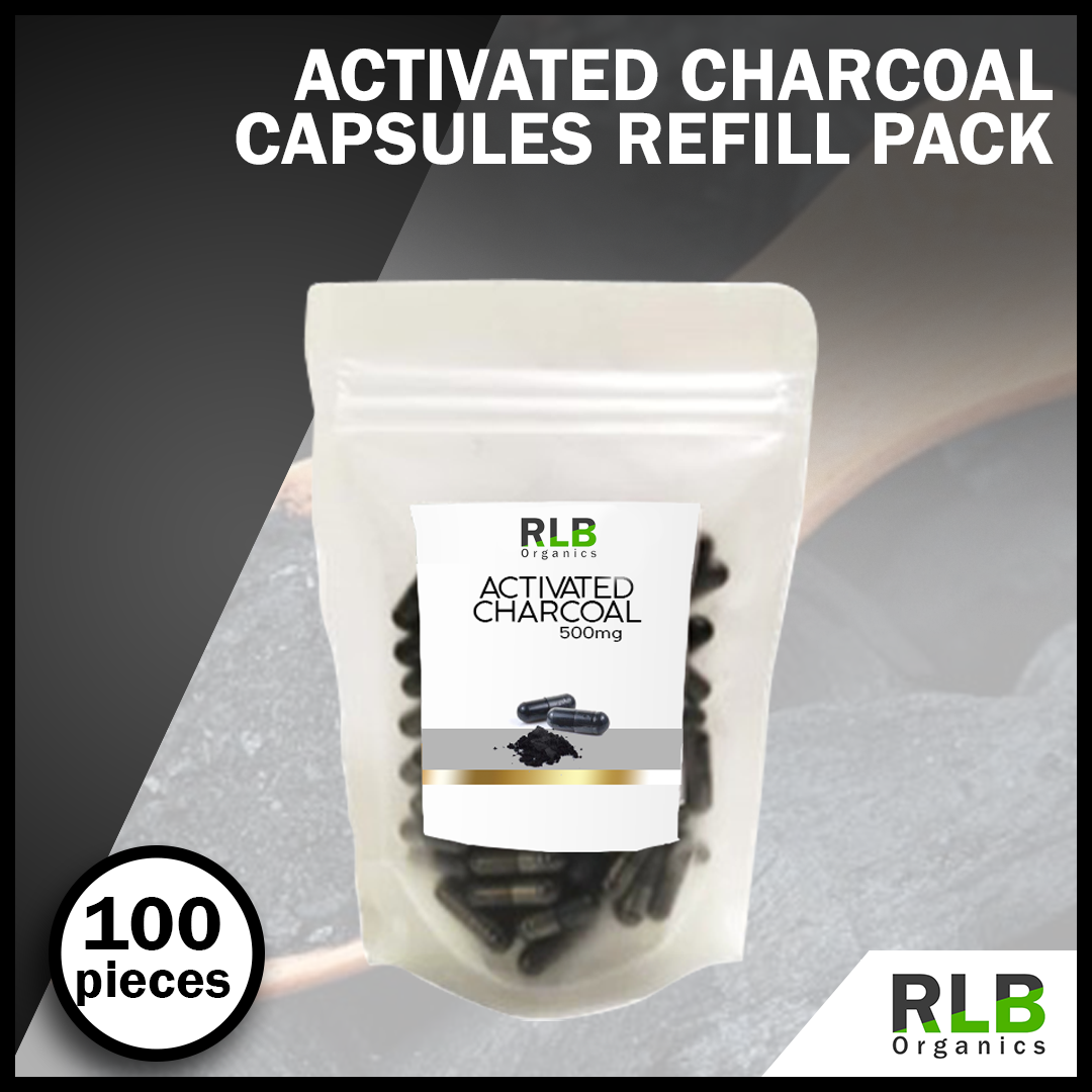 Natural Pure Activated Charcoal Capsules Refill Pack (100, 60, 30