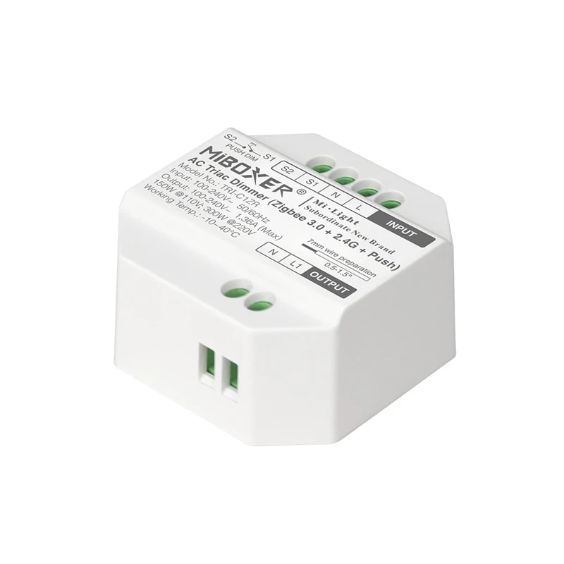 【Seasonal Sale】 Miboxer Tri-C1zr Zigbee 3.0 Ac Triac Dimmer 2.4g Remote Control Push Switch Halogen Lights Triac Dimmable Led Lamps Controller