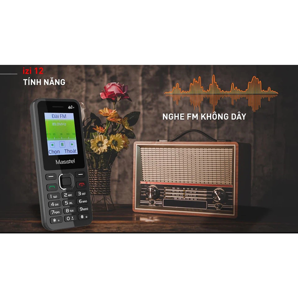 Điện thoại 2 sim Masstel Izi 12 4G mới 90%