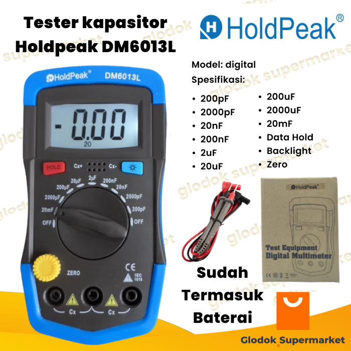 Alat Ukur Kapasitor Holdpeak DM6013L Capasitor Tester Elco Capacitance Lazada Indonesia