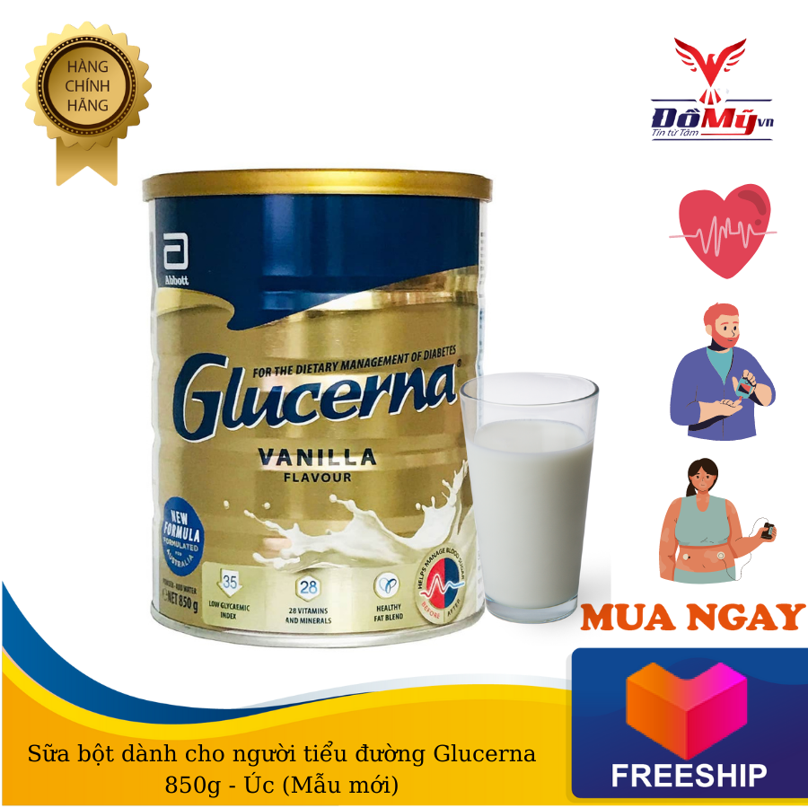 Sữa bột Glucerna 850g - Úc (Mẫu mới)