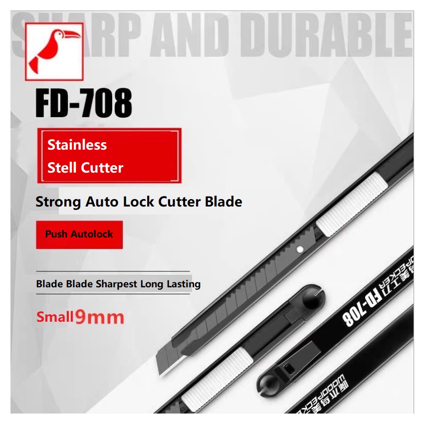 Durable Black Blade FD708 9mm Stainless Steel Heavy Duty Small Size ...