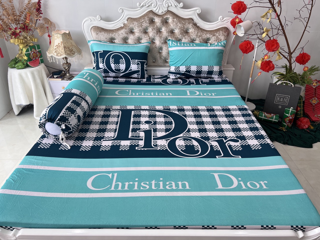 Bộ drap ga thun HQ mẫu thương hiệu mới 4 món